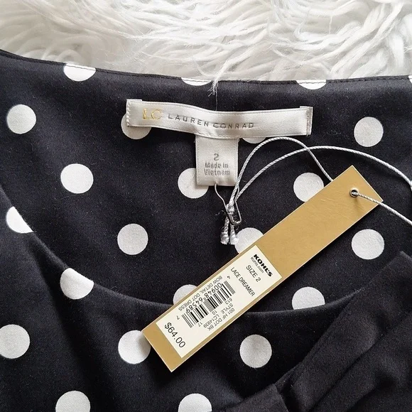 NEW LC Lauren Conrad Polka Dot Fit and Flare Dress - Picture 10 of 16